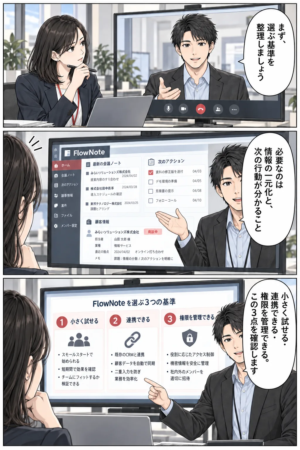 架空SaaSの比較検討を描いた自主制作サンプル